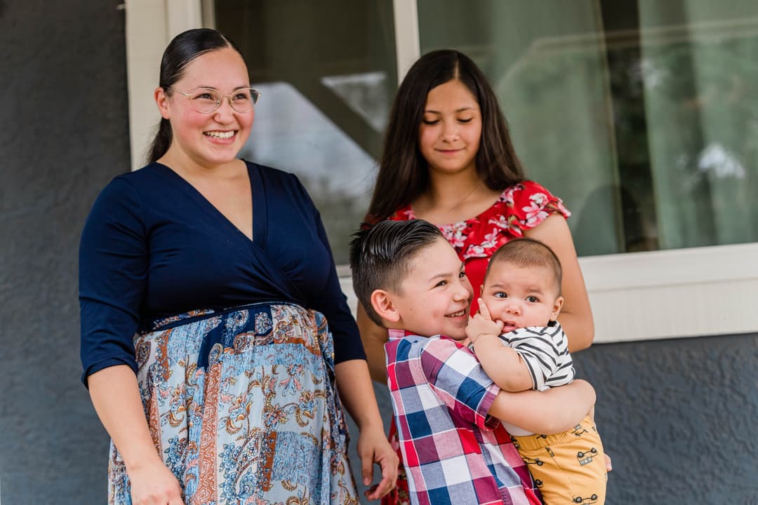 an image to show a rural american family